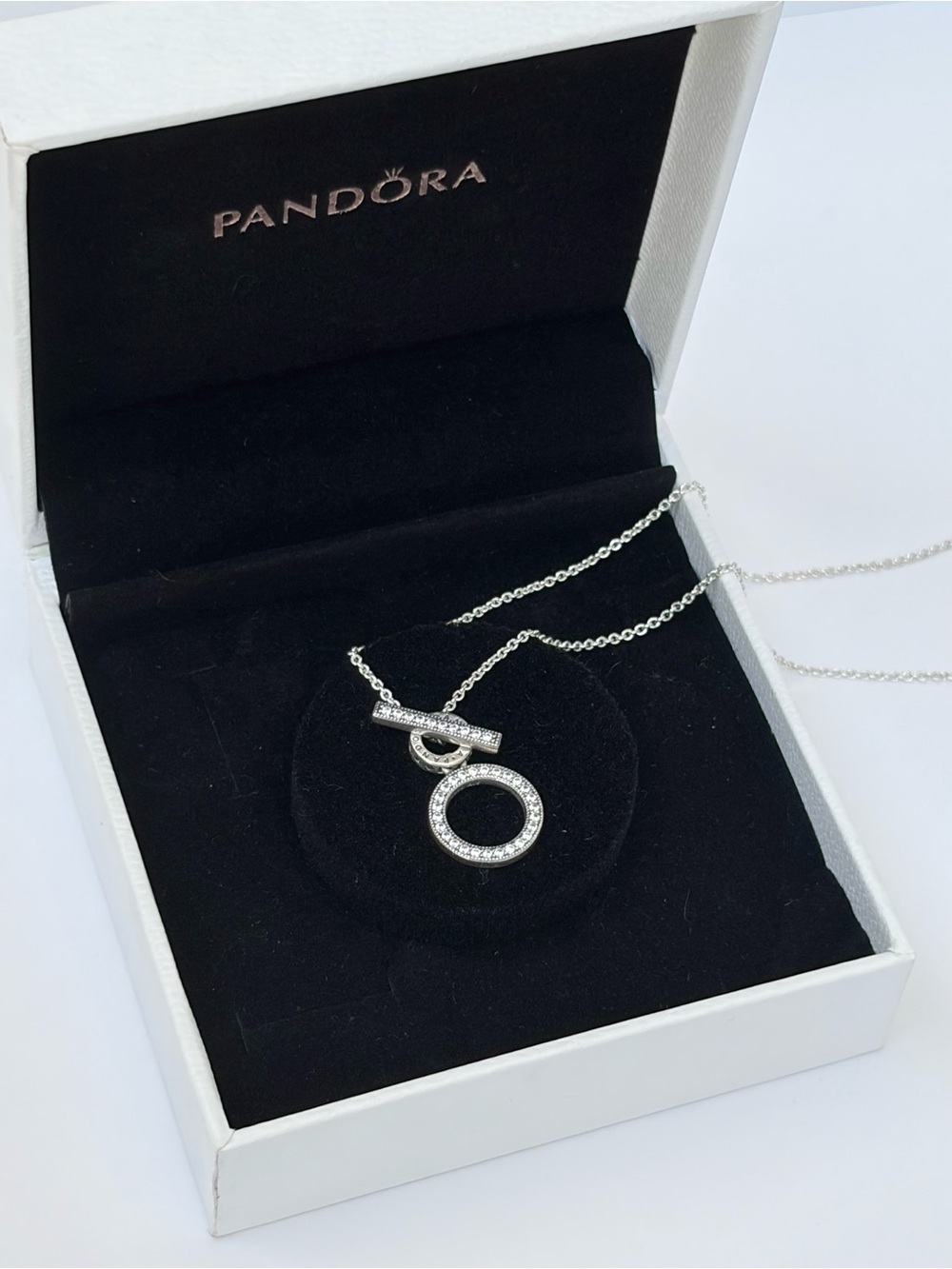 Pandora Double Hoop T-Bar Necklace